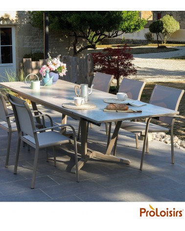 Table VITA 180/230/280 plateau Kedra® Coloris:Châssis Sand/Plateau Kedra® Downtown Eco-participation    :Prix de vente comprenan