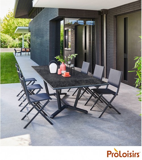 Table VITA 180/230/280 plateau Kedra® Coloris:Châssis Graphite/Plateau Kedra® Magma Eco-participation    :Prix de vente comprena