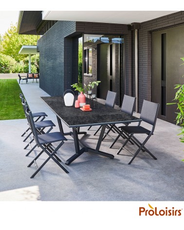Table VITA 180/230/280 plateau Kedra® Coloris:Châssis Graphite/Plateau Kedra® Magma Eco-participation    :Prix de vente comprena