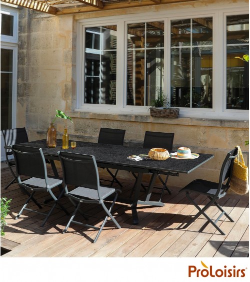Table VITA 180/230/280 plateau Kedra® Coloris:Châssis Graphite/Plateau Kedra® Magma Eco-participation    :Prix de vente comprena