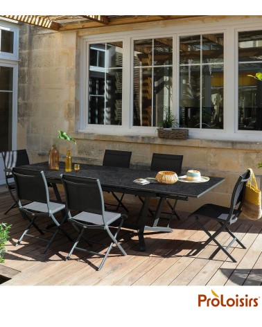 Table VITA 180/230/280 plateau Kedra® Coloris:Châssis Graphite/Plateau Kedra® Magma Eco-participation    :Prix de vente comprena
