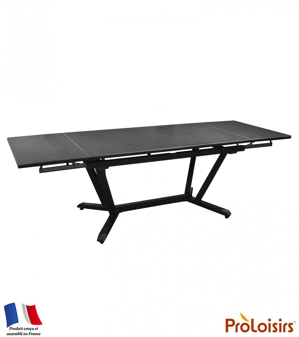 Table VITA 180/230/280 plateau Kedra® Coloris:Châssis Graphite/Plateau Kedra® Black B. Eco-participation    :Prix de vente compr
