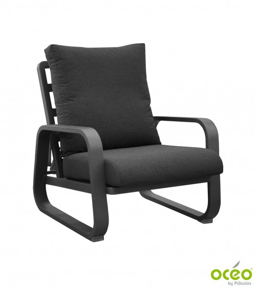 Fauteuil détente ANTONINO 3 positions Coloris:Châssis Graphite / Assise coussin Gris Eco-participation    :Prix de vente compren