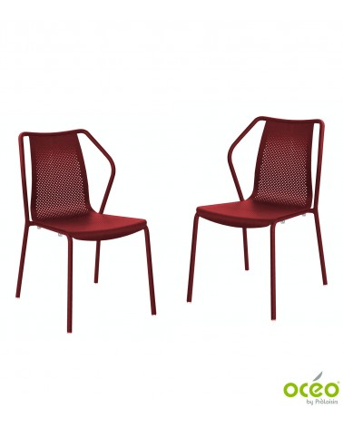 Chaise BARI Coloris:Châssis Rouge / Assise Rouge Eco-participation    :Prix de vente comprenant l' éco-participation de 0,40 € T