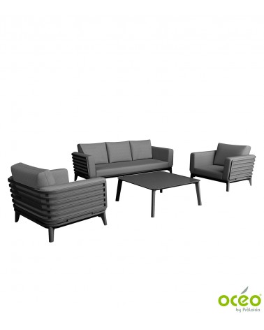 Ensemble détente MOSS II (Set complet) Coloris:Châssis Graphite/Coussins Graphite Eco-participation    :Prix de vente comprenant