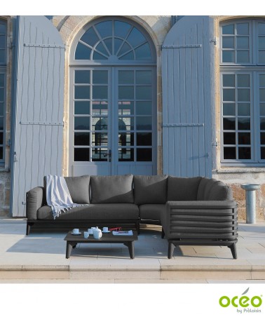 Salon d'angle MOSS II (Set complet) Coloris:Châssis Graphite/Coussins Graphite Eco-participation    :Prix de vente comprenant l'