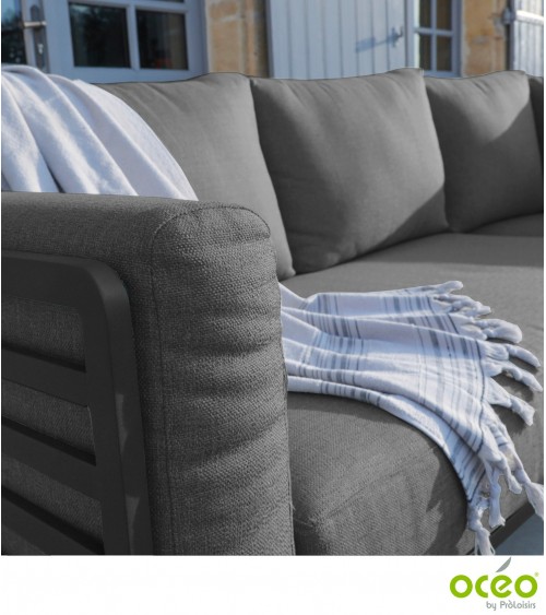 Salon d'angle MOSS II (Set complet) Coloris:Châssis Graphite/Coussins Graphite Eco-participation    :Prix de vente comprenant l'