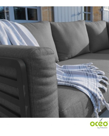 Salon d'angle MOSS II (Set complet) Coloris:Châssis Graphite/Coussins Graphite Eco-participation    :Prix de vente comprenant l'