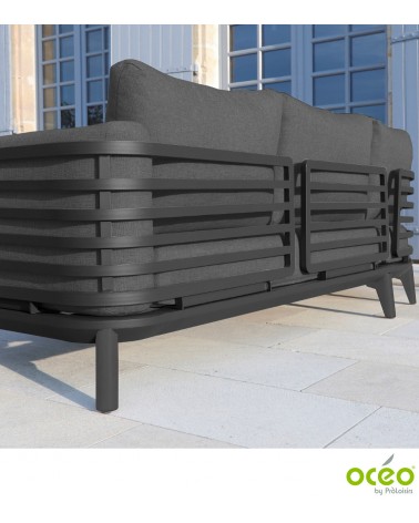 Salon d'angle MOSS II (Set complet) Coloris:Châssis Graphite/Coussins Graphite Eco-participation    :Prix de vente comprenant l'