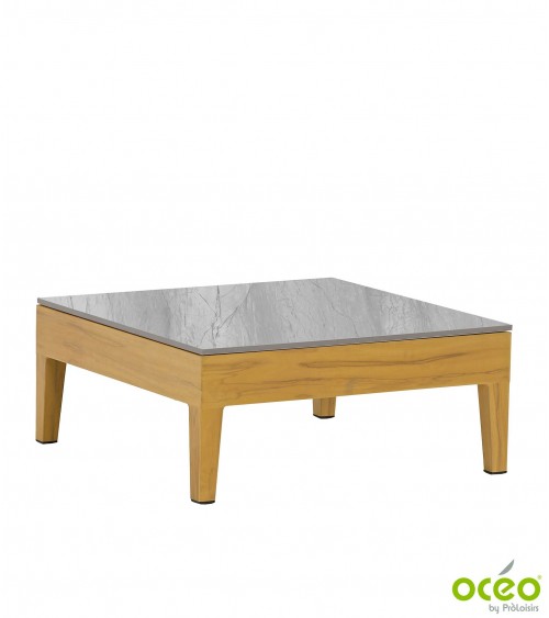 Table basse carrée WELCOME Coloris:Châssis Wood/Plateau Gris clair  Eco-participation    :Prix de vente comprenant l' éco-partic