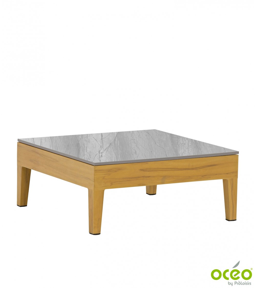 Table basse carrée WELCOME Coloris:Châssis Wood/Plateau Gris clair  Eco-participation    :Prix de vente comprenant l' éco-partic