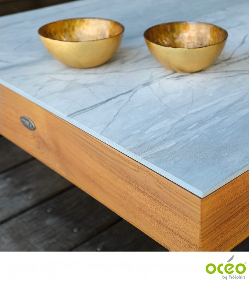 Table basse carrée WELCOME Coloris:Châssis Wood/Plateau Gris clair  Eco-participation    :Prix de vente comprenant l' éco-partic