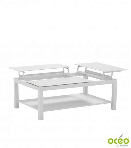 Table basse rectangulaire BUTTERFLY Coloris:Châssis Blanc / Plateau Blanc Eco-participation    :Prix de vente comprenant l' éco-