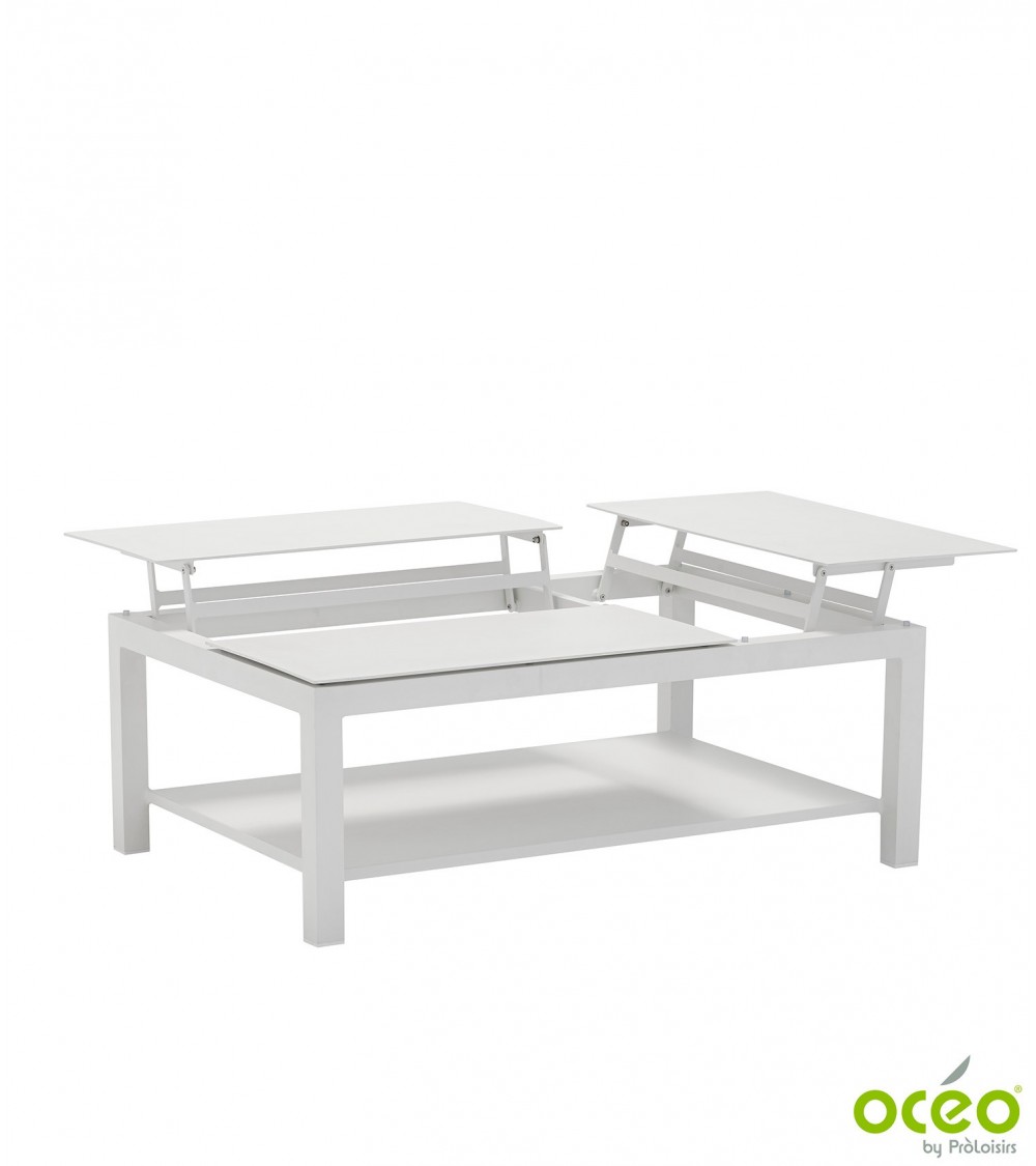 Table basse rectangulaire BUTTERFLY Coloris:Châssis Blanc / Plateau Blanc Eco-participation    :Prix de vente comprenant l' éco-