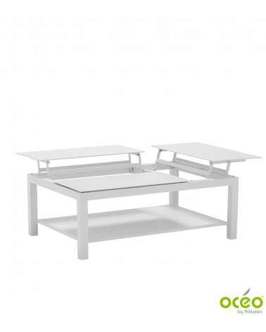 Table basse rectangulaire BUTTERFLY Coloris:Châssis Blanc / Plateau Blanc Eco-participation    :Prix de vente comprenant l' éco-