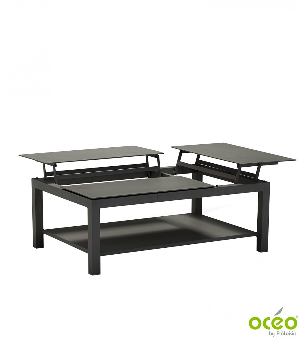 Table basse rectangulaire BUTTERFLY Coloris:Châssis Graphite / Plateau Graphite Eco-participation    :Prix de vente comprenant l