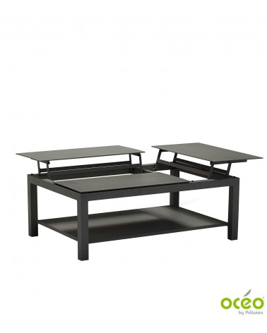 Table basse rectangulaire BUTTERFLY Coloris:Châssis Graphite / Plateau Graphite Eco-participation    :Prix de vente comprenant l