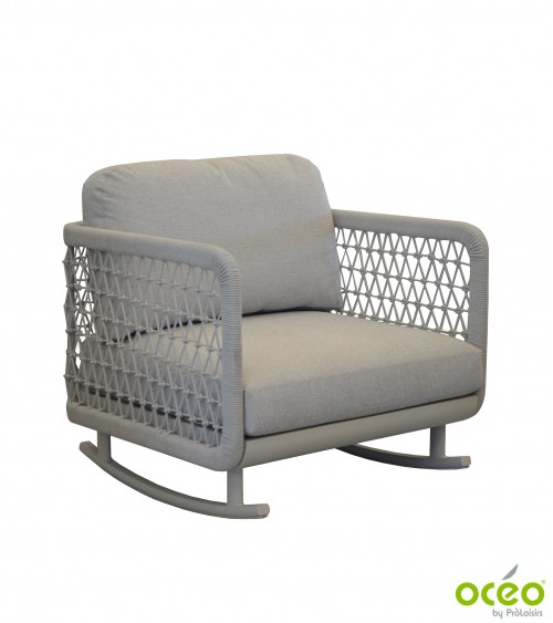 Fauteuil CLUB ROCKING Coloris:Châssis Light-grey/Assise Coussin Light-grey Eco-participation    :Prix de vente comprenant l' éco