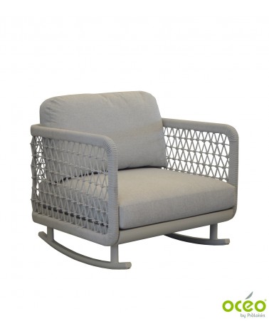 Fauteuil CLUB ROCKING Coloris:Châssis Light-grey/Assise Coussin Light-grey Eco-participation    :Prix de vente comprenant l' éco