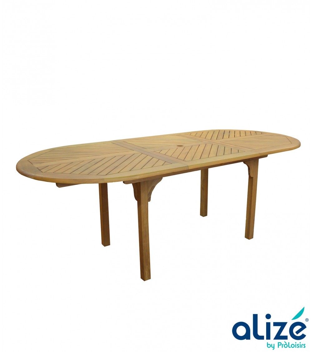 Table DURBAN 160/220 Coloris:Châssis Acacia/Plateau Acacia Eco-participation    :Prix de vente comprenant l' éco-participation d