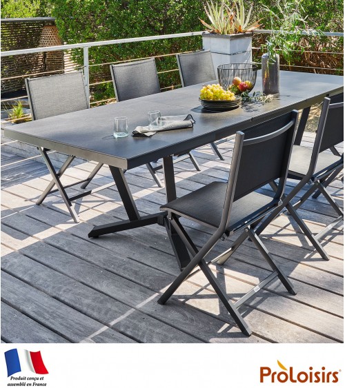 Table VITA 180/240 plateau Kedra® Coloris:Châssis Graphite/Plateau Kedra® Black B. Eco-participation    :Prix de vente comprenan