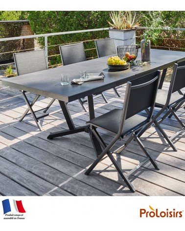 Table VITA 180/240 plateau Kedra® Coloris:Châssis Graphite/Plateau Kedra® Black B. Eco-participation    :Prix de vente comprenan