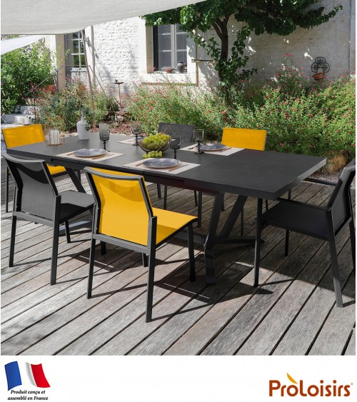 Table VITA 180/240 plateau Kedra® Coloris:Châssis Graphite/Plateau Kedra® Black B. Eco-participation    :Prix de vente comprenan