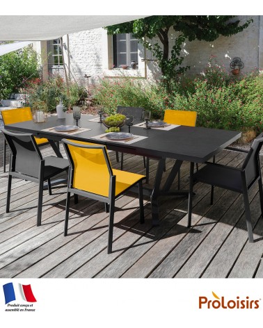 Table VITA 180/240 plateau Kedra® Coloris:Châssis Graphite/Plateau Kedra® Black B. Eco-participation    :Prix de vente comprenan