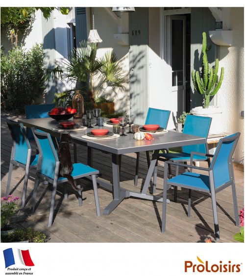 Table VITA 180/240 plateau Kedra® Coloris:Châssis Graphite/Plateau Kedra® Lucca Eco-participation    :Prix de vente comprenant l