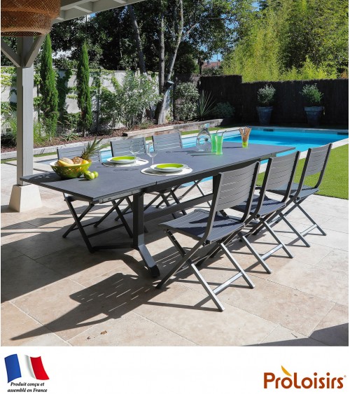 Table SOTTA 150/200/250 plateau Fundermax® Coloris:Châssis Graphite/Plateau Fundermax® Ardoise Eco-participation    :Prix de ven