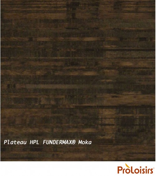Table VITA 180/240 plateau lames Fundermax® Coloris:Châssis Graphite / Plateau Fundermax® Mocca Eco-participation    :Prix de ve