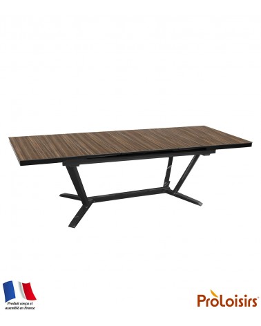 Table VITA 180/240 plateau lames HPL Fundermax® Coloris:Châssis Graphite/Plateau Fundermax® Bambou Eco-participation    :Prix de