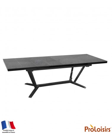 Table VITA 180/240 plateau lames HPL Fundermax® Coloris:Châssis Graphite/Plateau Fundermax® Ardoise Eco-participation    :Prix d