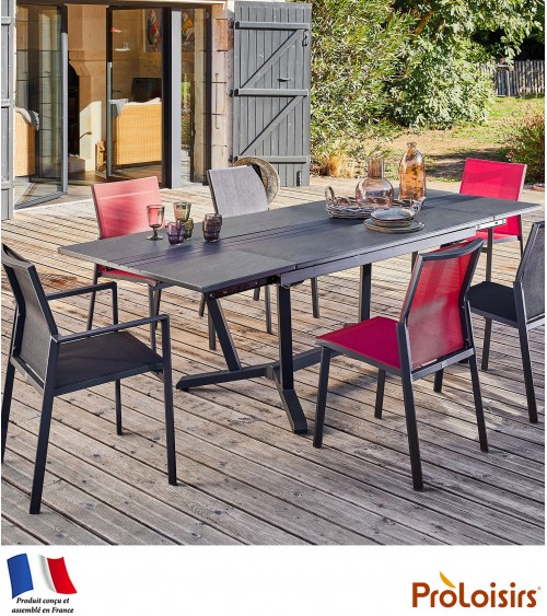 Table GALLEO 150/200/250 plateau HPL Fundermax® Coloris:Châssis Graphite/Plateau Fundermax® Ardoise Eco-participation    :Prix d