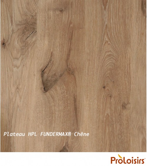 Table GALLEO 180/230/280 plateau HPL Fundermax® Coloris:Châssis Graphite/Plateau Fundermax® Chêne Eco-participation    :Prix de 