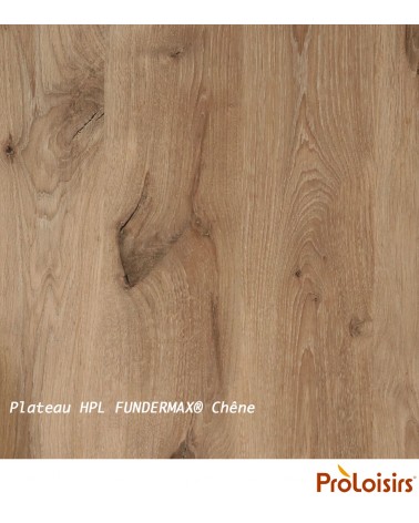 Table GALLEO 180/230/280 plateau HPL Fundermax® Coloris:Châssis Graphite/Plateau Fundermax® Chêne Eco-participation    :Prix de 