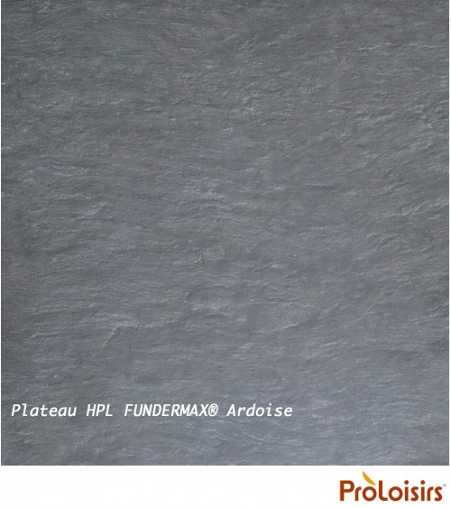 TABLE TERAMO 180/240 PLATEAU HPL FUNDERMAX® Coloris:Châssis Graphite/Plateau Fundermax® Ardoise Eco-participation    :Prix de ve