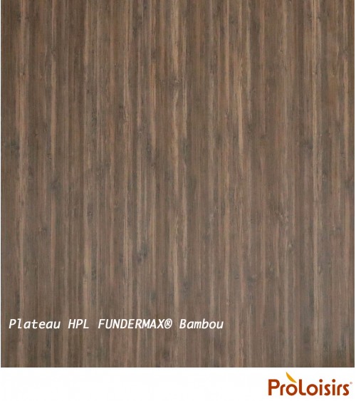 TABLE TERAMO 180/240 PLATEAU HPL FUNDERMAX® Coloris:Châssis Graphite/Plateau Fundermax® Bambou Eco-participation    :Prix de ven