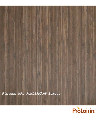 TABLE TERAMO 180/240 PLATEAU HPL FUNDERMAX® Coloris:Châssis Graphite/Plateau Fundermax® Bambou Eco-participation    :Prix de ven