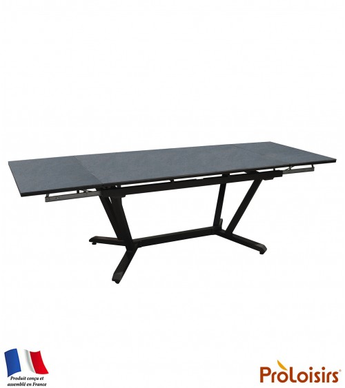 Table VITA 180/230/280 plateau HPL Fundermax® Coloris:Châssis Graphite/Plateau Fundermax® Ardoise Eco-participation    :Prix de 