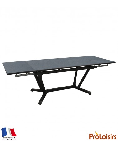 Table VITA 180/230/280 plateau HPL Fundermax® Coloris:Châssis Graphite/Plateau Fundermax® Ardoise Eco-participation    :Prix de 