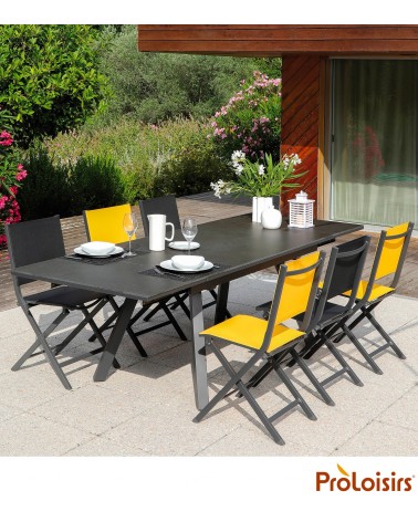 Table AGRA 150/200/250 Céramique Coloris:Châssis Graphite / Plateau Graphite Eco-participation    :Prix de vente comprenant l' é