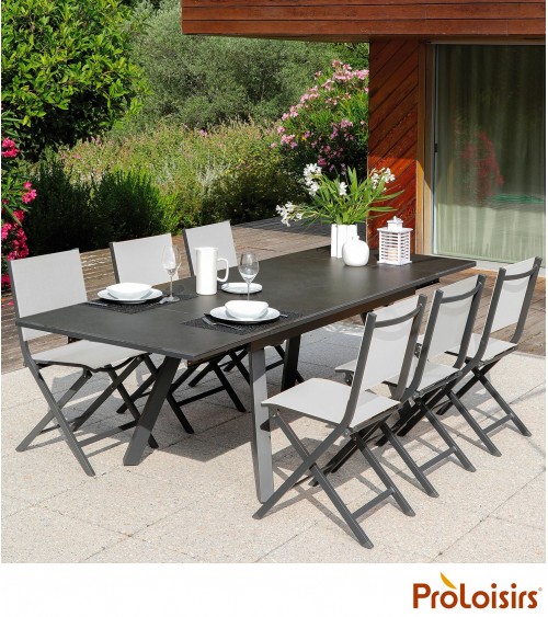 Table AGRA 150/200/250 Céramique Coloris:Châssis Graphite / Plateau Graphite Eco-participation    :Prix de vente comprenant l' é