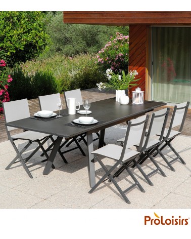 Table AGRA 150/200/250 Céramique Coloris:Châssis Graphite / Plateau Graphite Eco-participation    :Prix de vente comprenant l' é