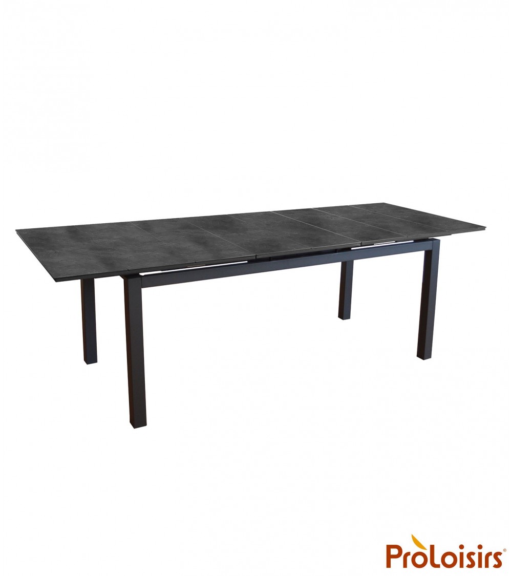 Table HIVAOA 180/240 Céramique Coloris:Châssis Graphite / Plateau Graphite Eco-participation    :Prix de vente comprenant l' éco