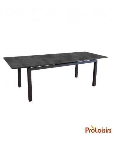 Table HIVAOA 180/240 Céramique Coloris:Châssis Graphite / Plateau Graphite Eco-participation    :Prix de vente comprenant l' éco