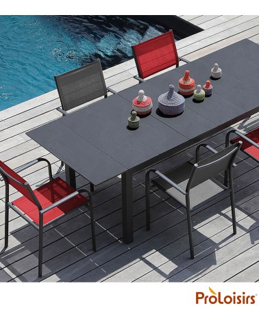 Table HIVAOA 180/240 Céramique Coloris:Châssis Graphite / Plateau Graphite Eco-participation    :Prix de vente comprenant l' éco