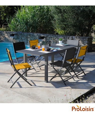 Table GENES 110/170 Coloris:Châssis Graphite / Plateau Graphite Eco-participation    :Prix de vente comprenant l' éco-participat