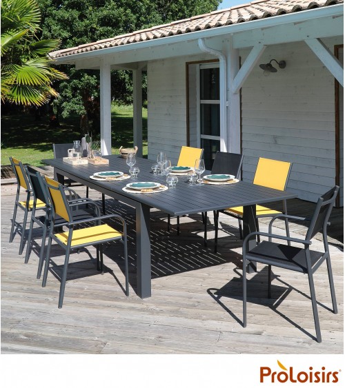 Table GENES 220/270/320 Coloris:Châssis Graphite / Plateau Graphite Eco-participation    :Prix de vente comprenant l' éco-partic