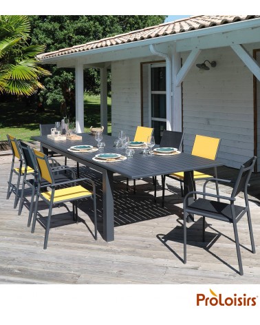 Table GENES 220/270/320 Coloris:Châssis Graphite / Plateau Graphite Eco-participation    :Prix de vente comprenant l' éco-partic